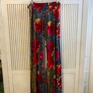 Long wide leg Palazzo Pants with Roses
